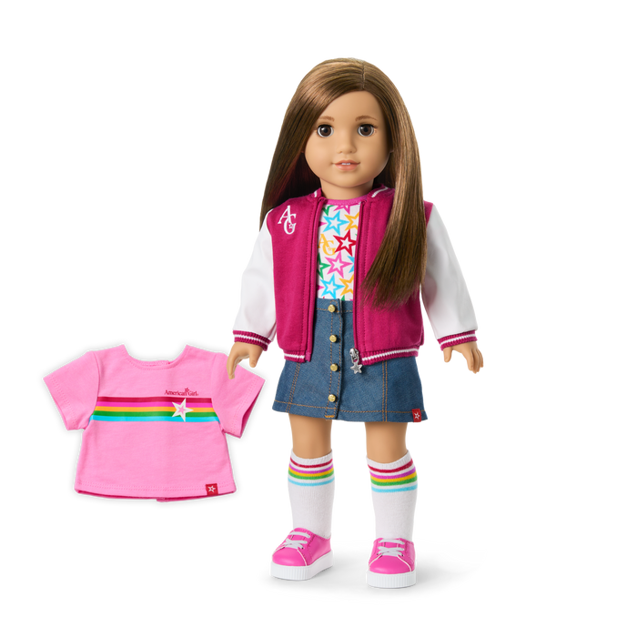 Truly Me™ 18-inch Doll #107 with straight brown hair P8