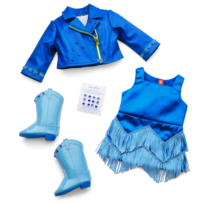 September Sapphire Sparkle Outfit for 18-inch Dolls N3