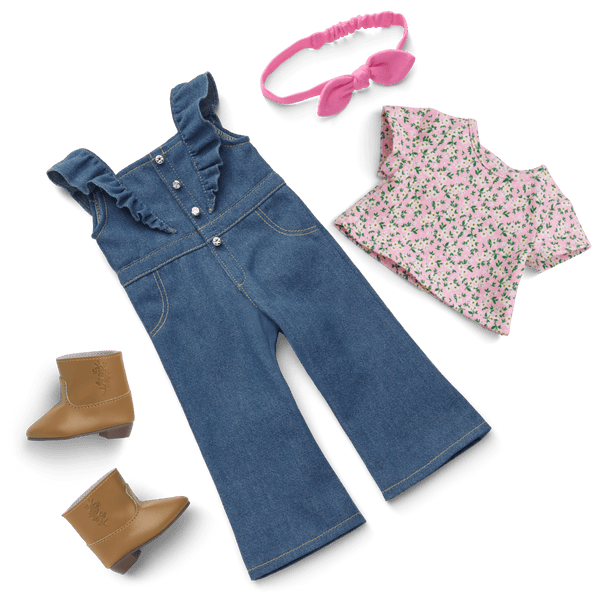 Western Flowers Denim Jumpsuit for 18-inch Dolls P5