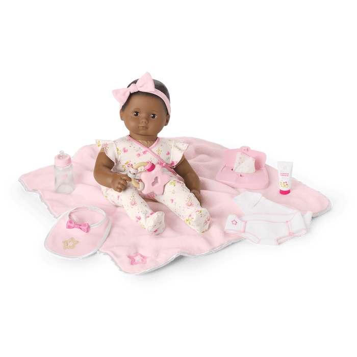 Bitty Baby® Doll #1 with black hair Care & Play Set Q7
