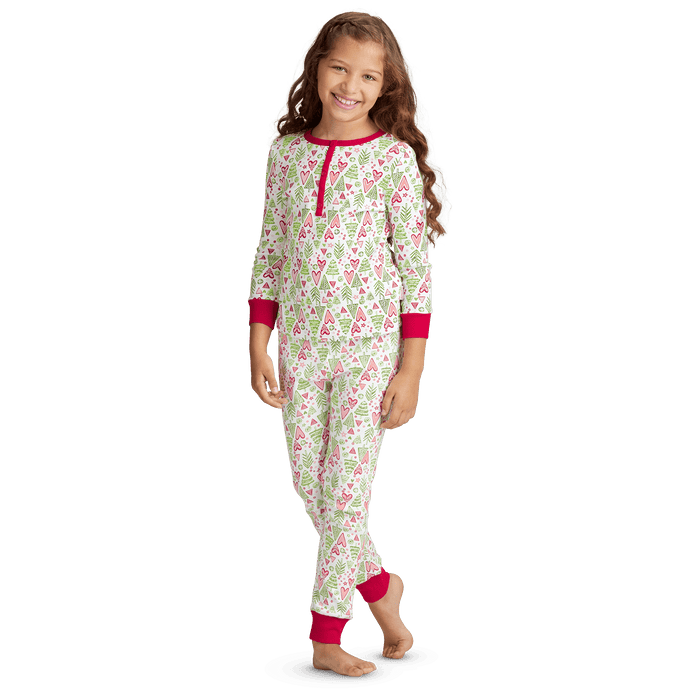 Hearts & Pines Holiday PJs for Girls M4