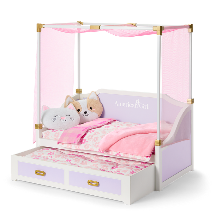 All Set for Sleepovers Canopy Bed for 18-inch Dolls O5