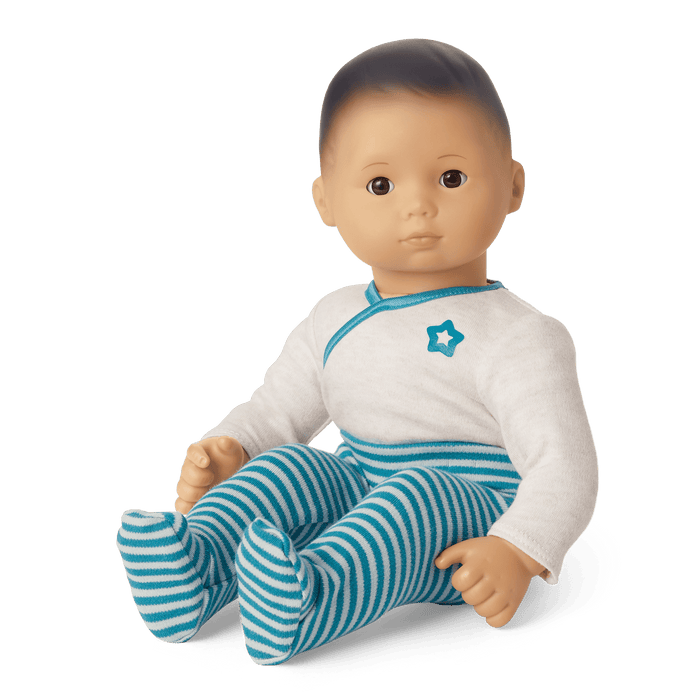 Bitty Baby® Doll #4 with black hair in Soft Blue N2