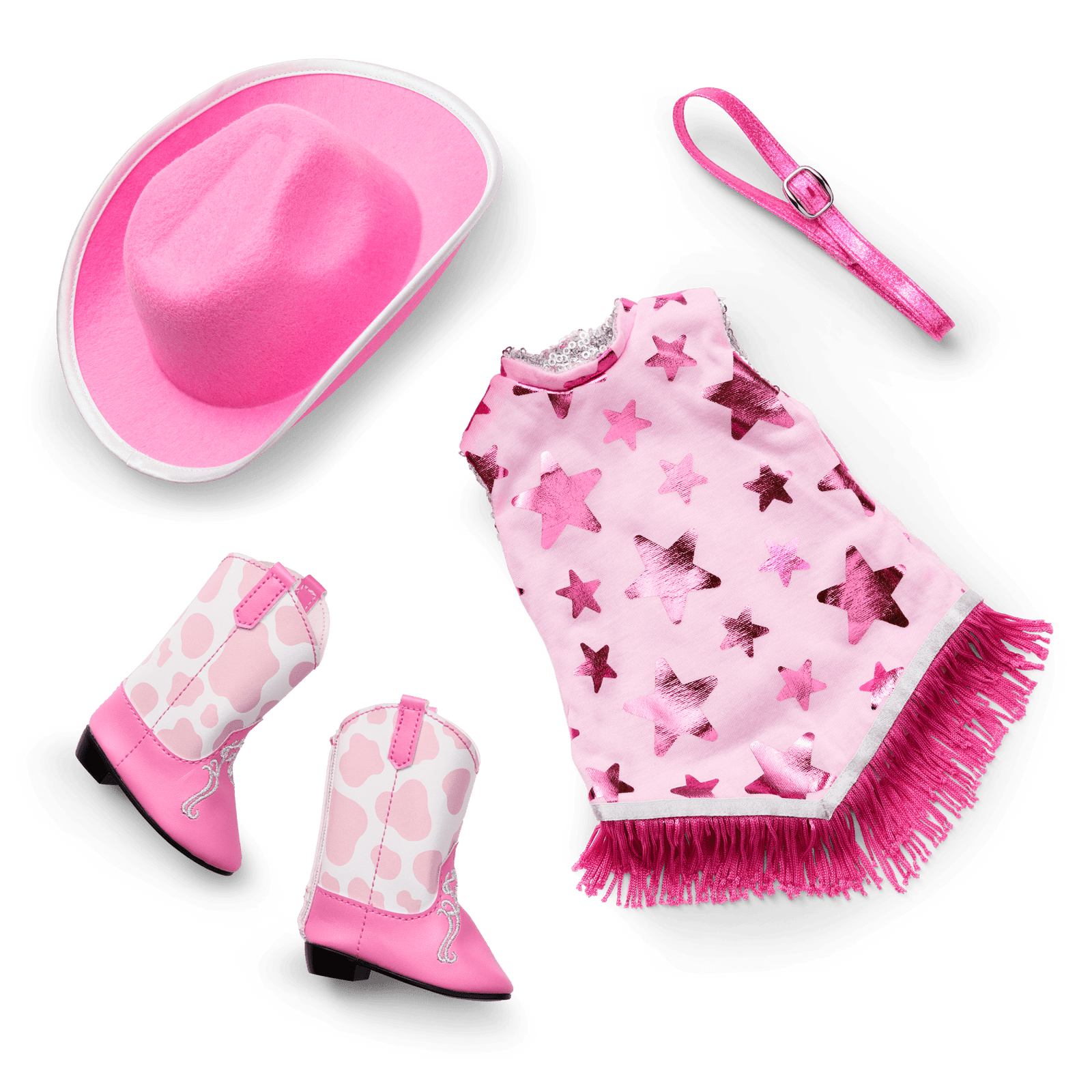 Glam Pink Cowgirl Outfit for 18-inch Dolls R0