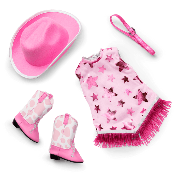 Glam Pink Cowgirl Outfit for 18-inch Dolls R0