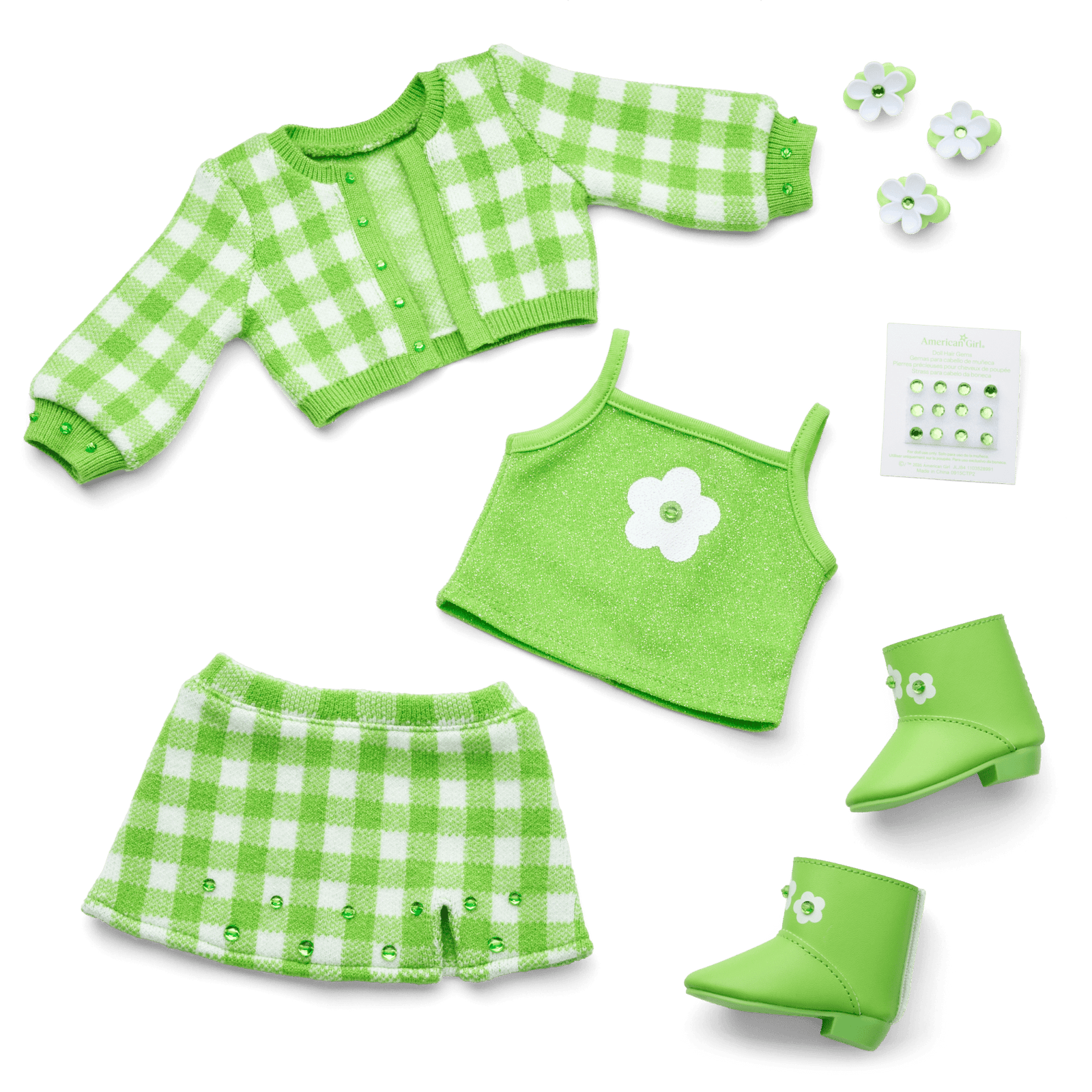 August Peridot Glow Outfit for 18-inch Dolls Q0