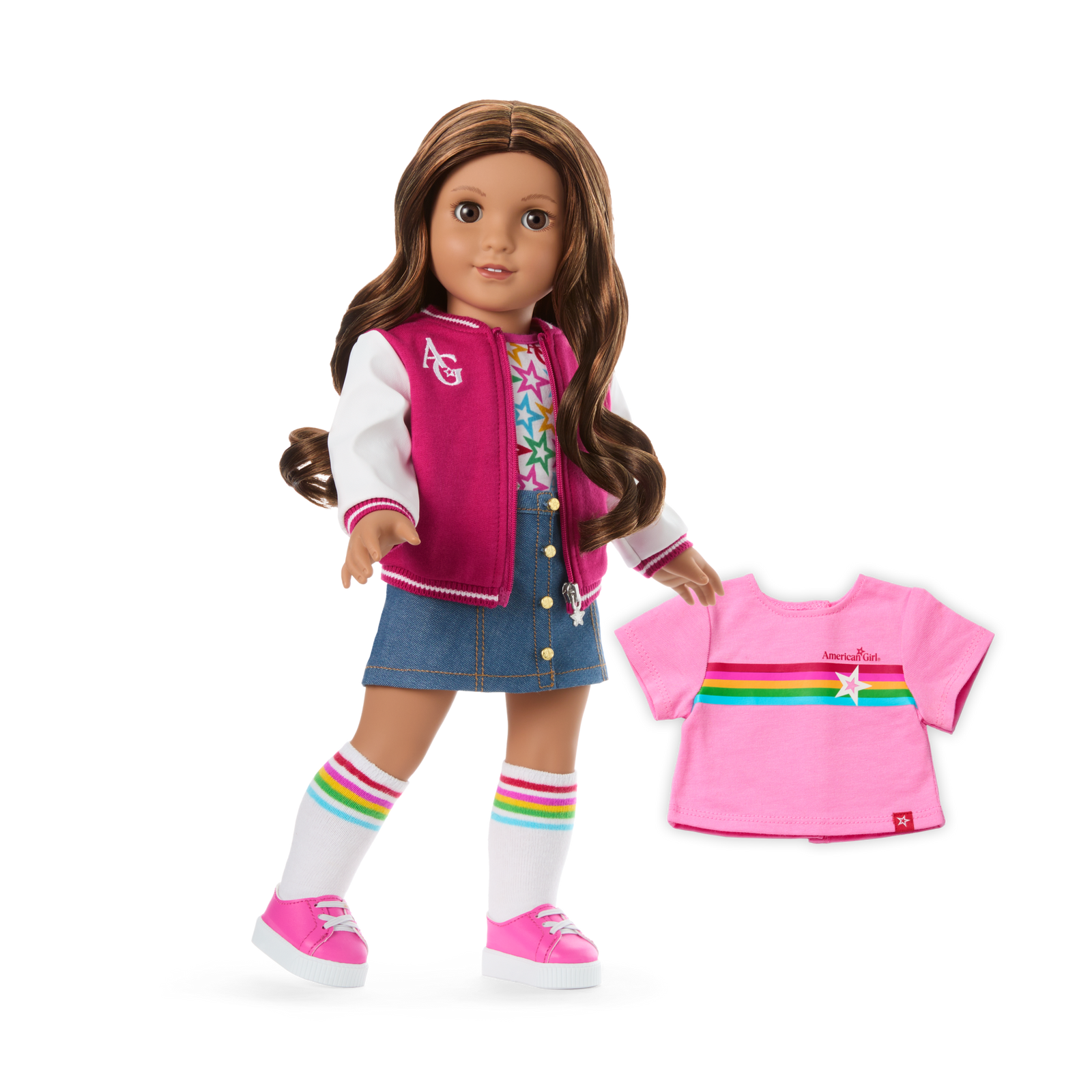 Truly Me™ 18-inch Doll #117 with wavy dark-brown hair P3