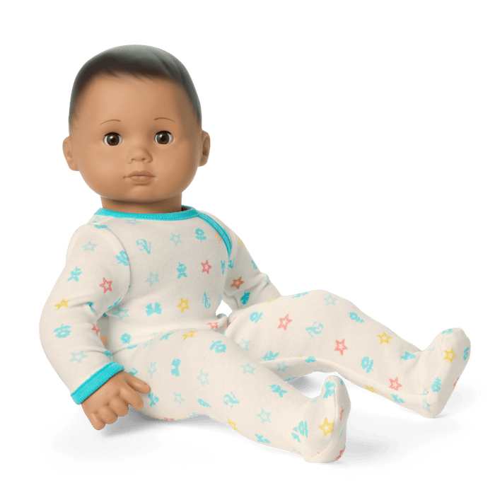 Bitty Baby® Doll #5 with dark-brown hair in Pastel Blue Q7