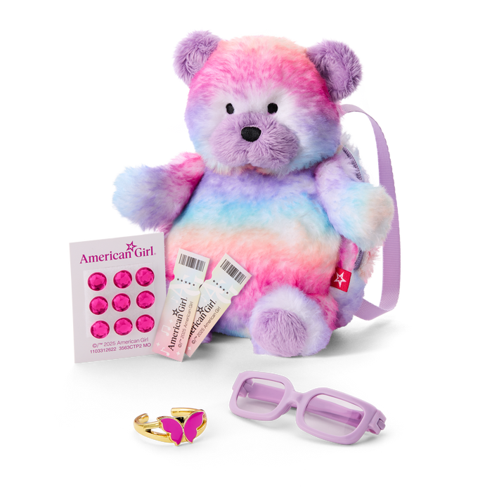 Colorful Teddy Bear Backpack & Accessory Set for 18-inch Dolls P2