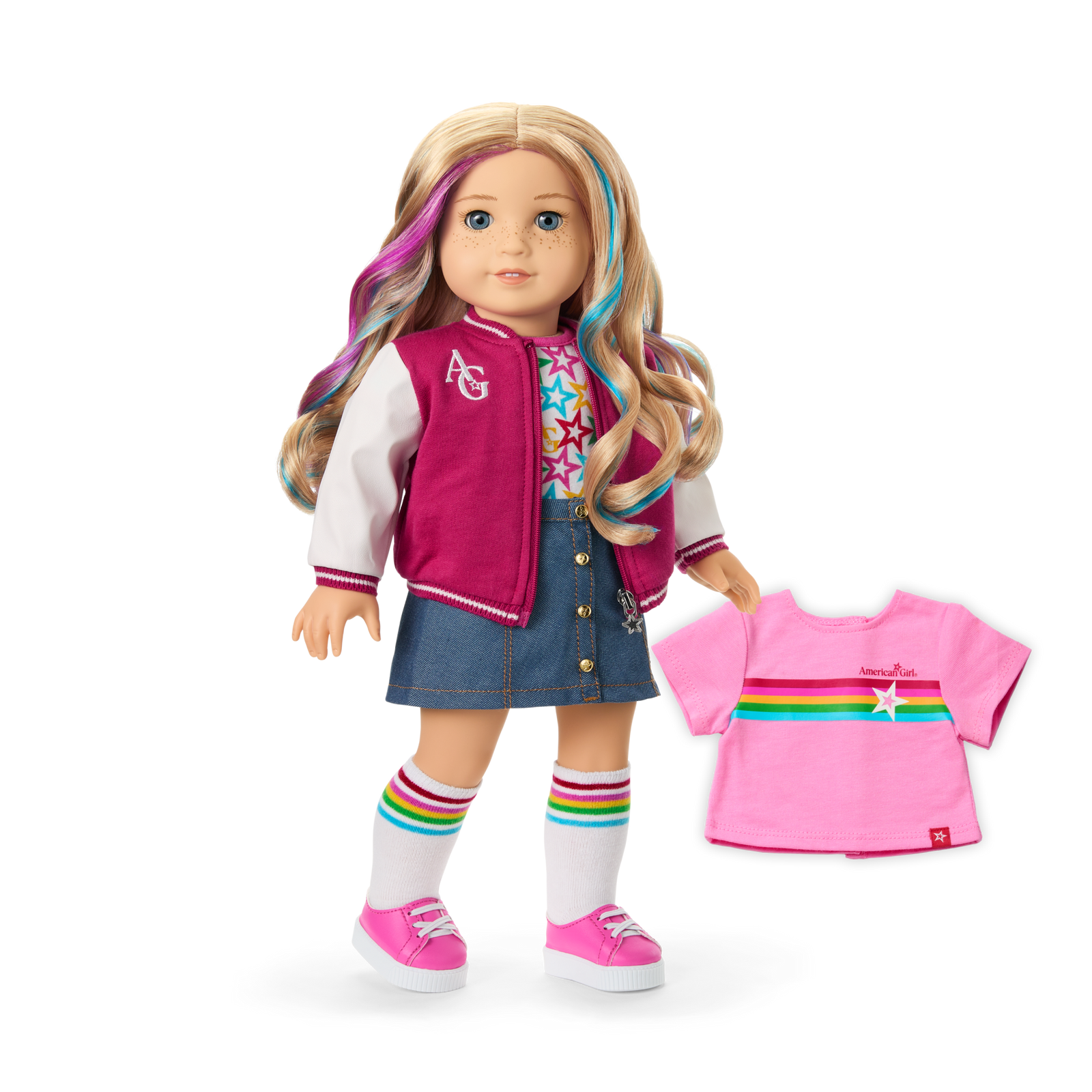 Truly Me™ 18-inch Doll #110 with wavy blonde hair O1