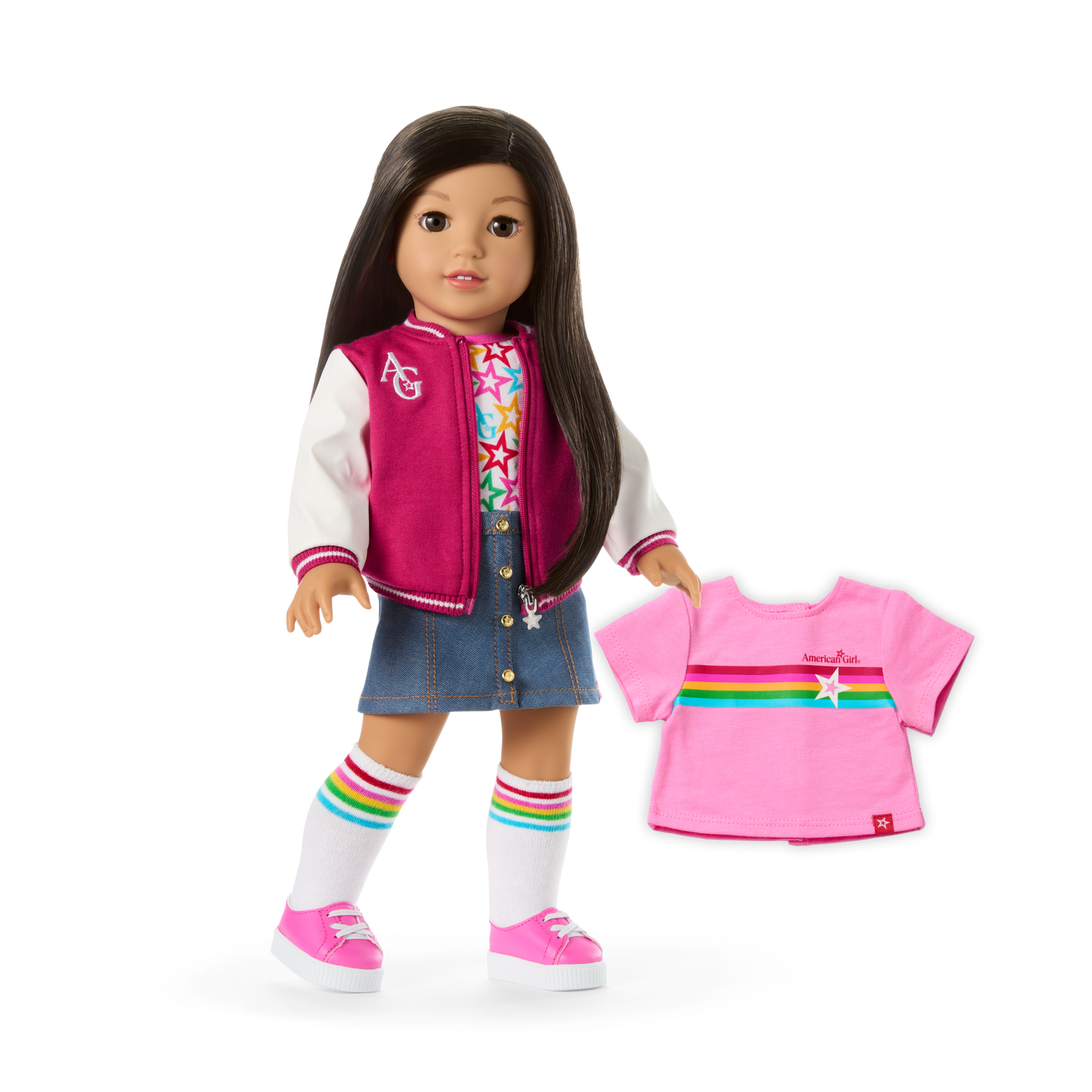 Truly Me™ 18-inch Doll #124 with straight black-brown hair N1