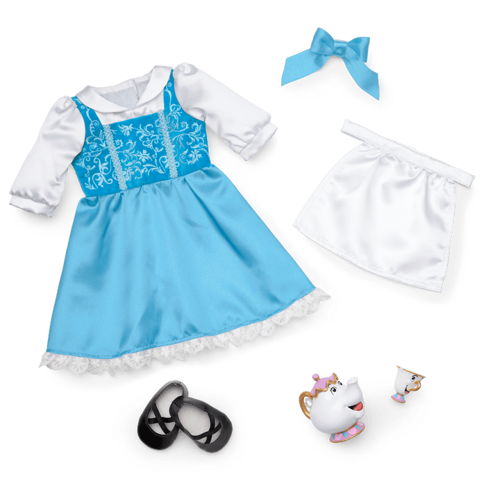 American Girl® Disney Princess Belle Blue Dress, Mrs. Potts, Chip & Accessories for 18-inch Dolls R0