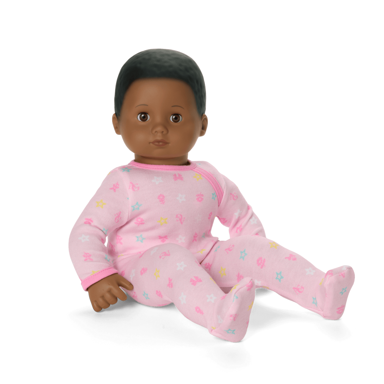 Bitty Baby® Doll #1 with black hair in Pastel Pink R2