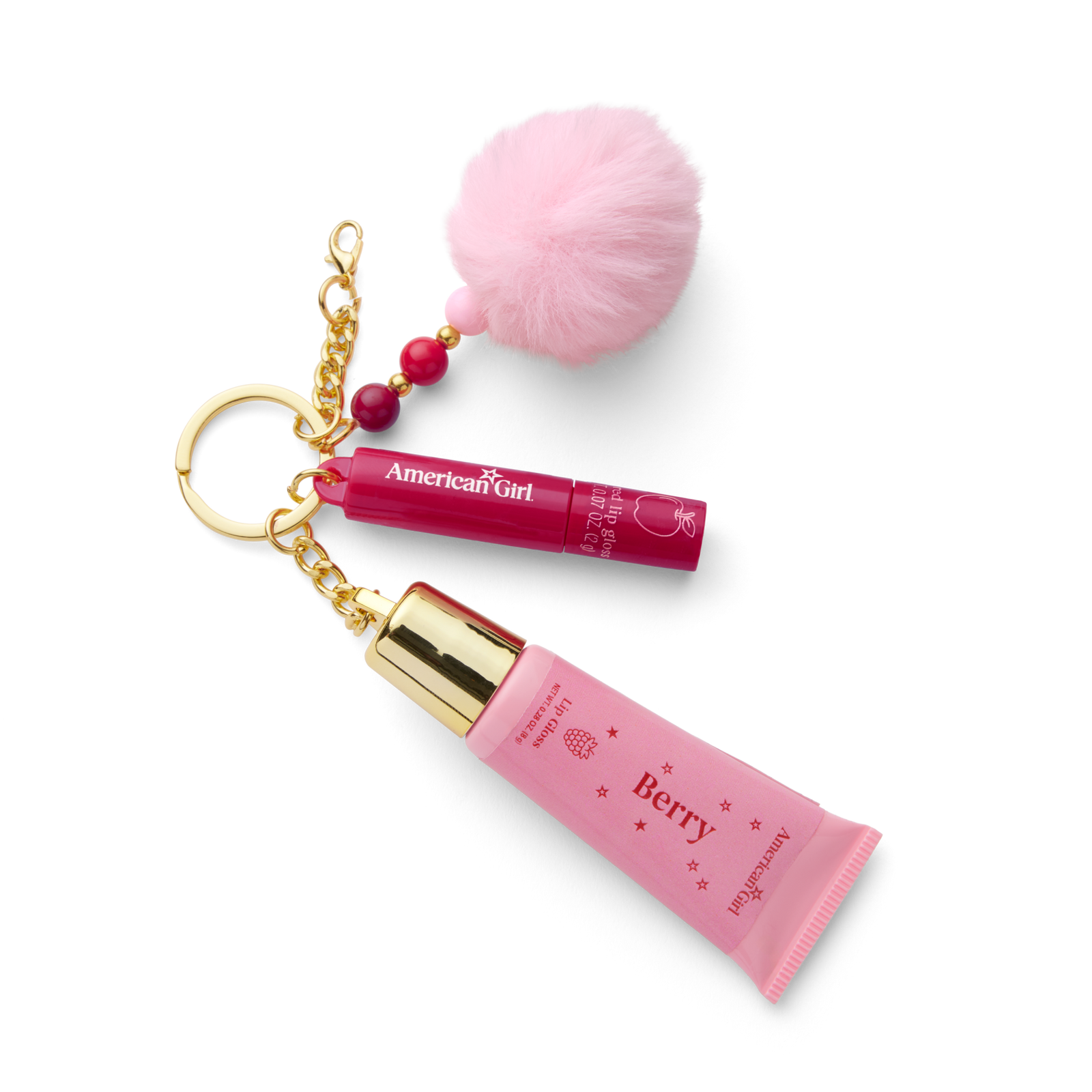 American Girl™ Lip Gloss Keychain Set for Girls M8