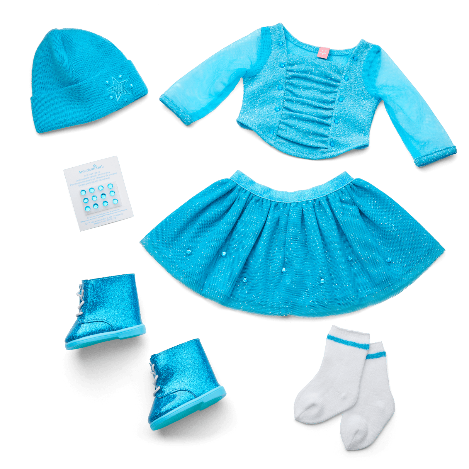 December Blue Brilliance Topaz Outfit for 18-inch Dolls P1