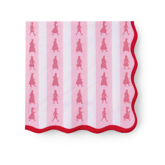 American Girl™ x Bonjour Fête Pink Stripe Large Napkins (Set of 20) P0