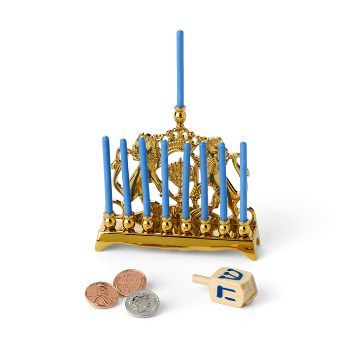 Rebecca’s™ Menorah & Dreidel Set for 18-inch Dolls (Historical Characters) O2