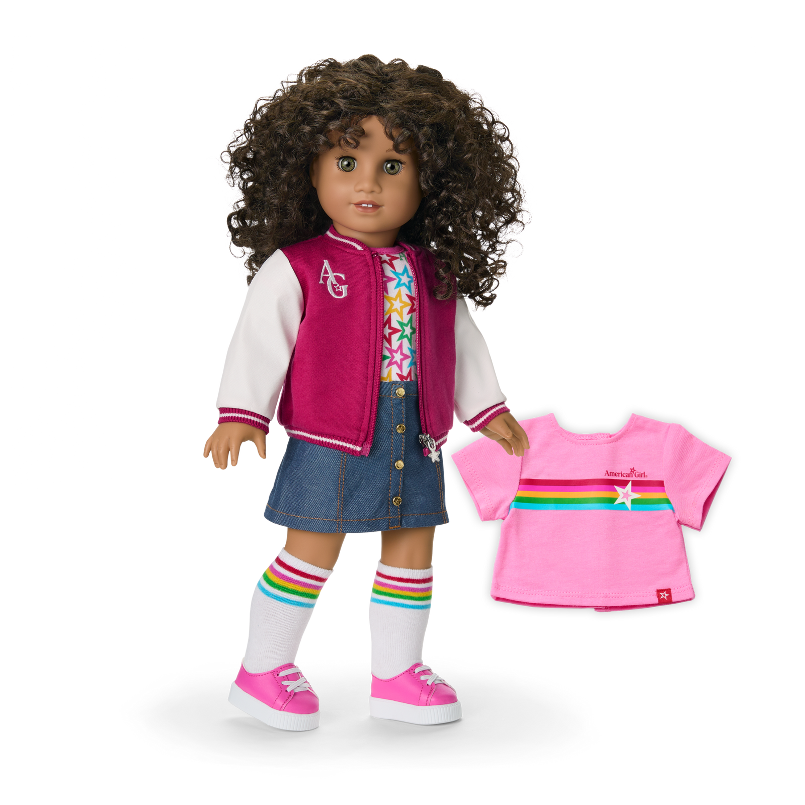 Truly Me™ 18-inch Doll #132 with curly dark-brown hair O5