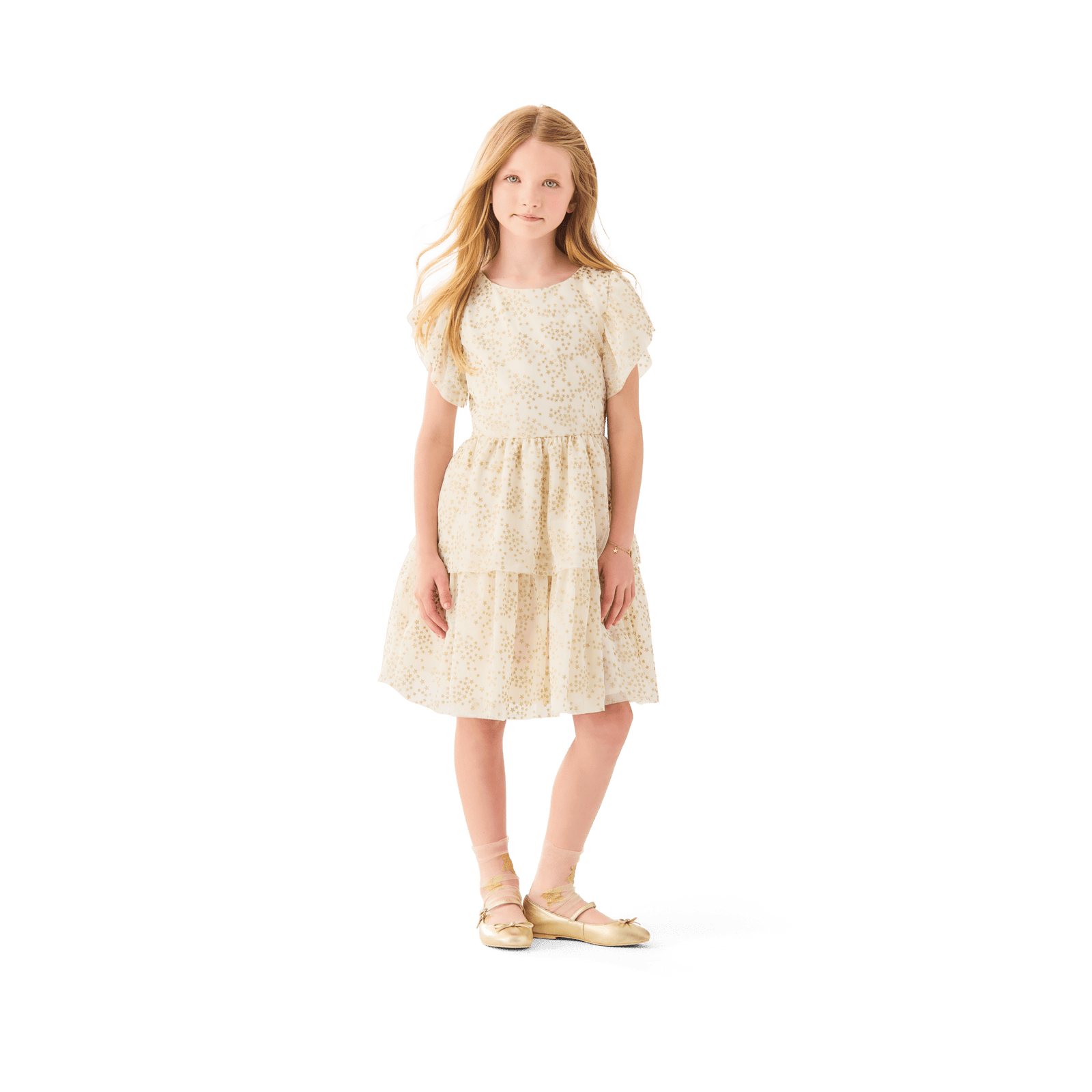 American Girl® x Janie and Jack Sparkly Cream Celebration Dress for Little Girls & Girls N8