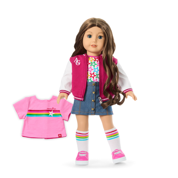 Truly Me™ 18-inch Doll #126 with wavy brown hair R5