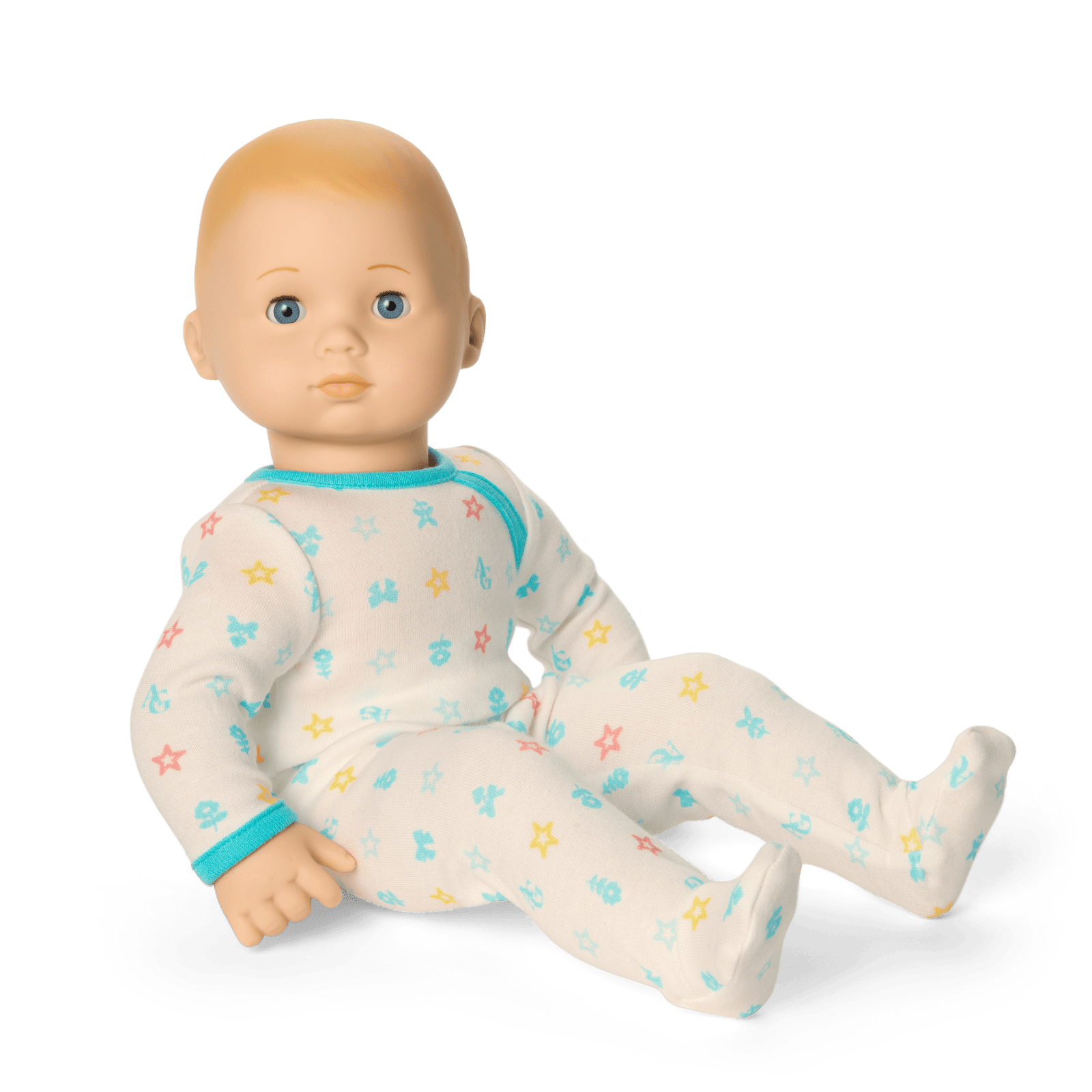 Bitty Baby® Doll #3 with blonde hair in Pastel Blue M2