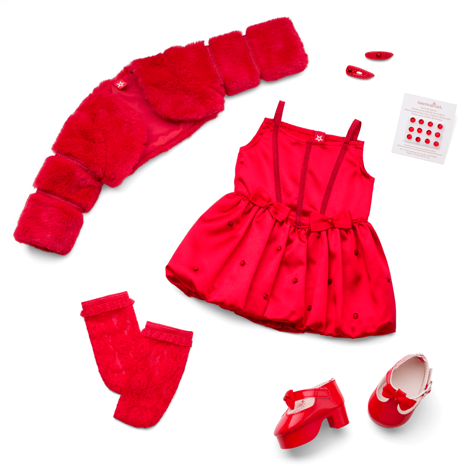 July Ruby Beauty Outfit for 18-inch Dolls Q9