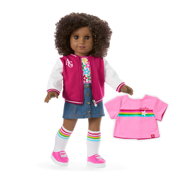 Truly Me™ 18-inch Doll #112 with curly dark-brown hair Q8