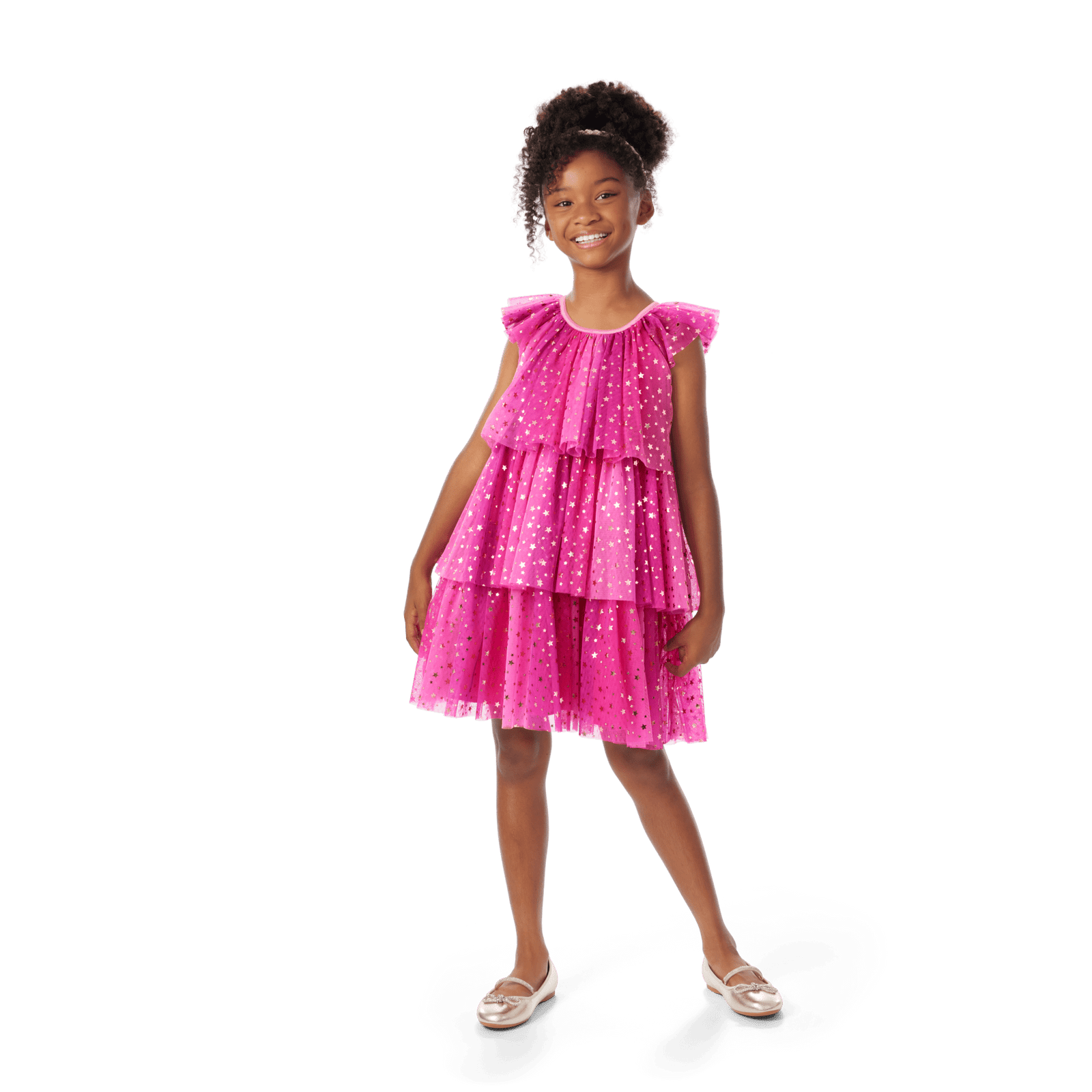 Pink Party-Ready Dress for Girls M0