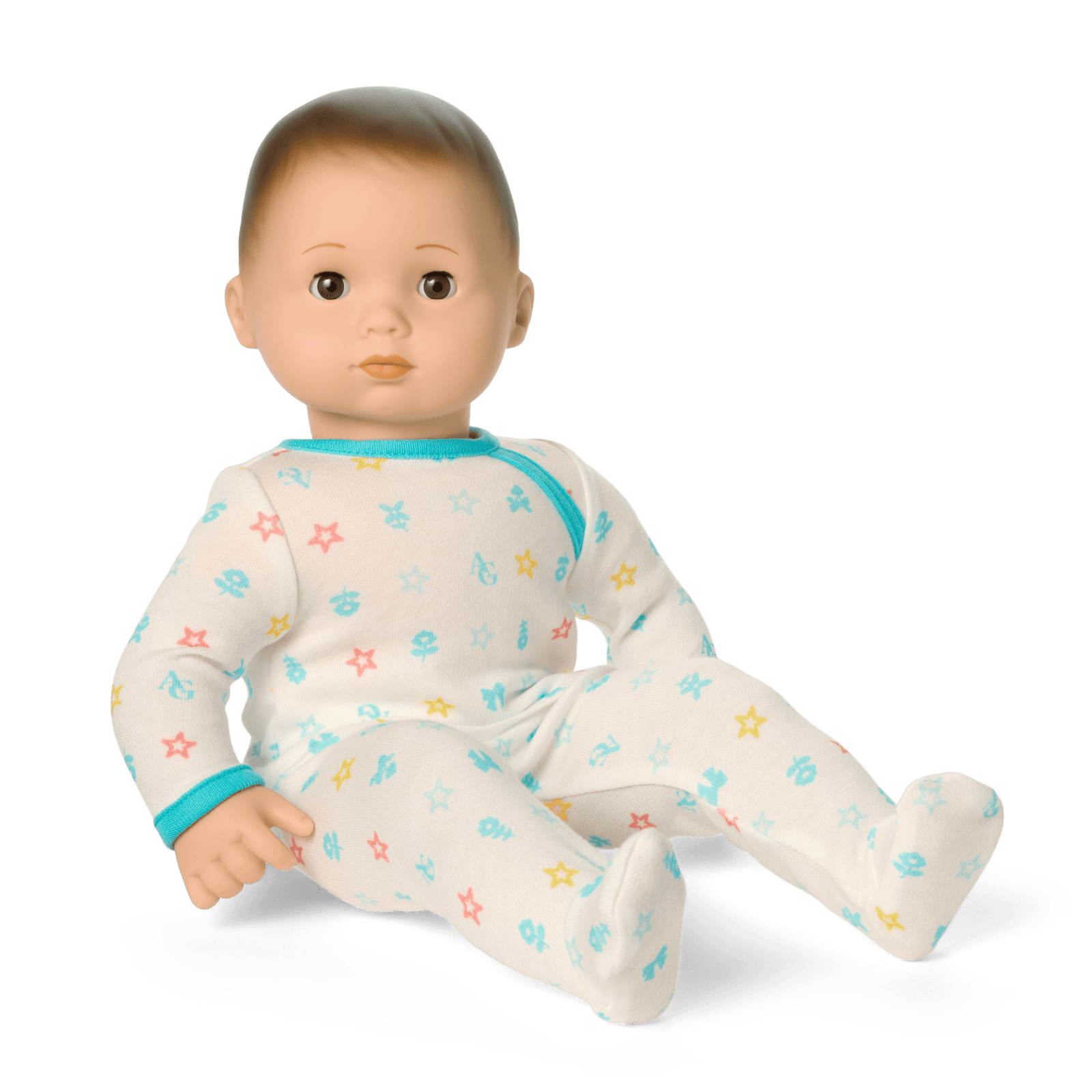 Bitty Baby® Doll #2 with brown hair in Pastel Blue R7