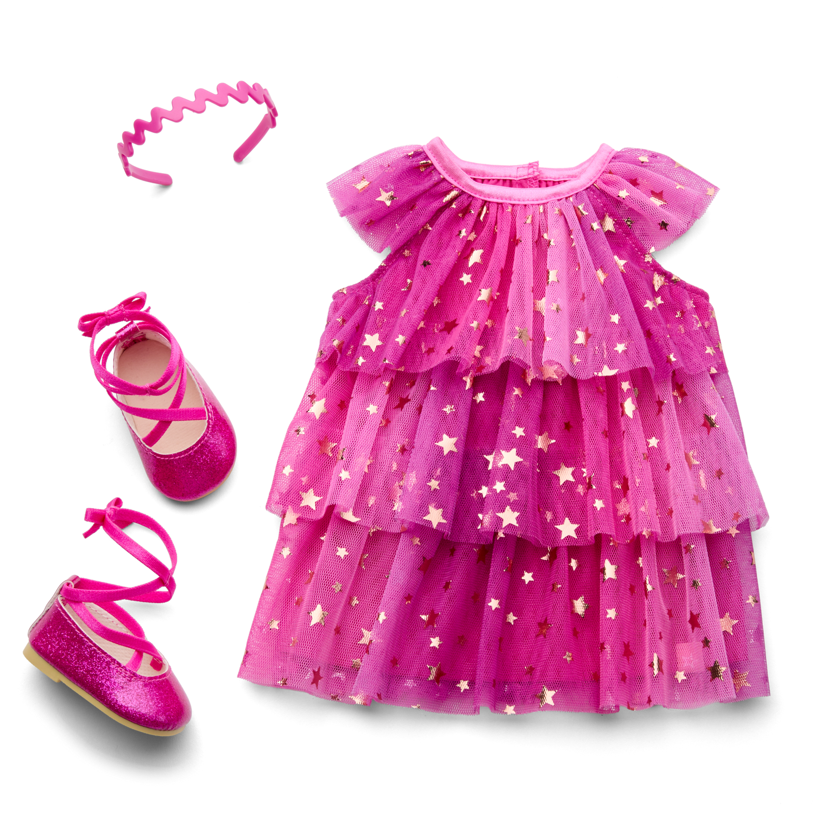 Pink Party-Ready Dress for 18-inch Dolls O8