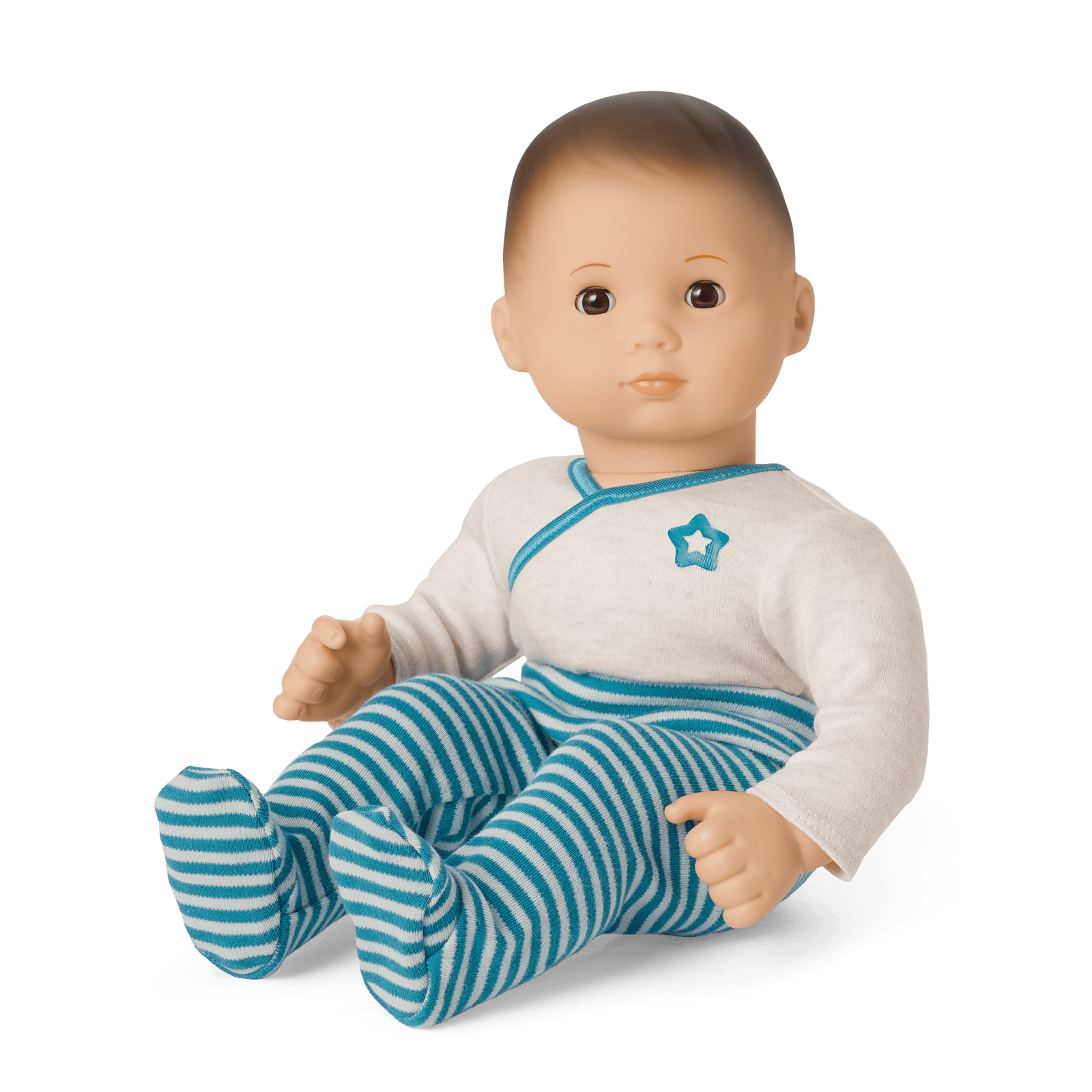 Bitty Baby® Doll #2 with brown hair in Soft Blue N8