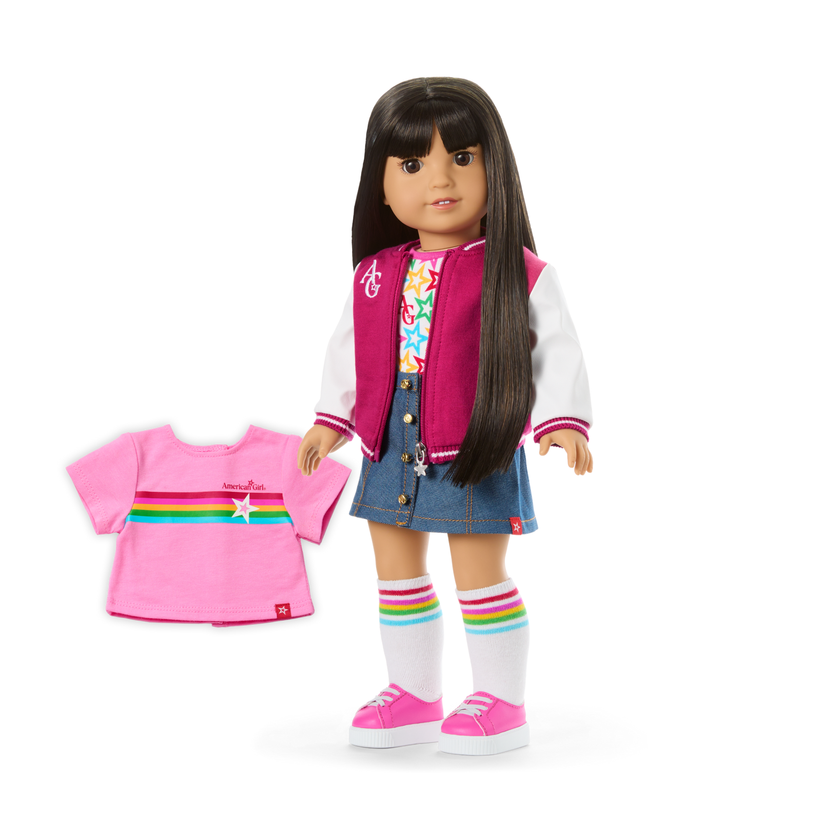 Truly Me™ 18-inch Doll #130 with straight black-brown hair N7