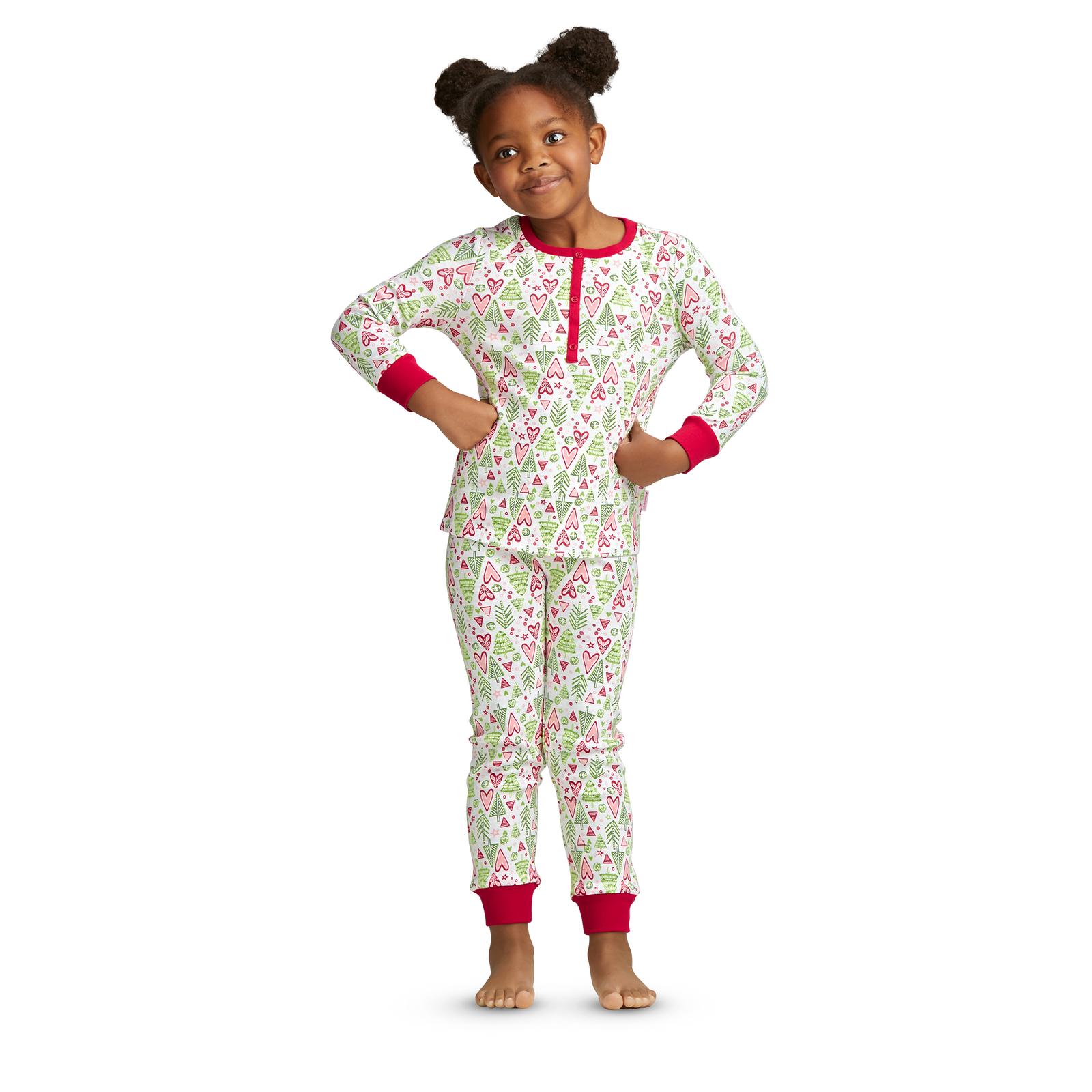 Hearts & Pines Holiday PJs for Little Girls O3