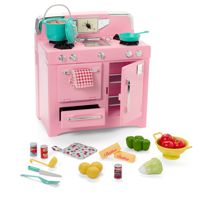 Maryellen’s™ Vintage Stove & Accessories for 18-inch Dolls (Historical Characters) Q5