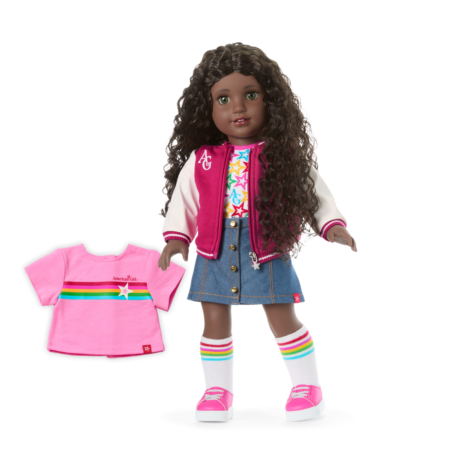 Truly Me™ 18-inch Doll #127 with curly dark-brown hair M9