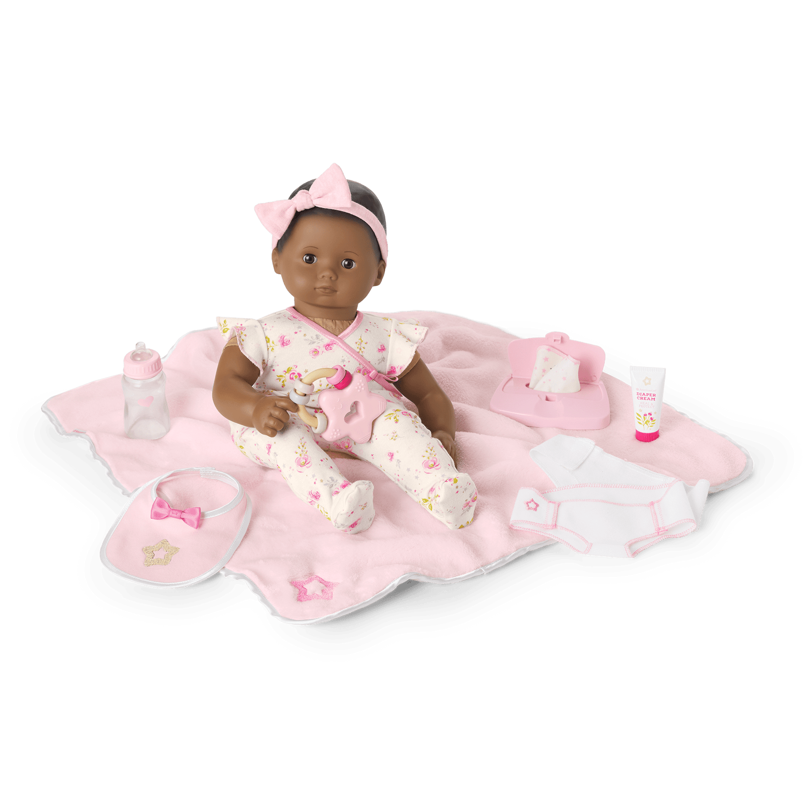 Bitty Baby® Doll #1 with black hair Care & Play Set Q7