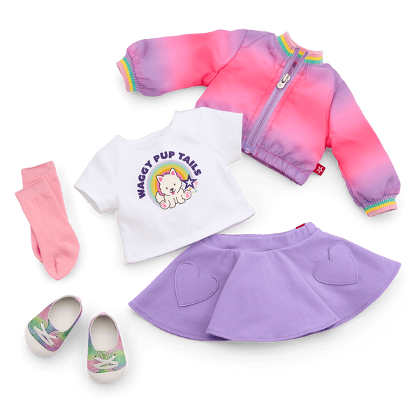 Summer’s™ Waggy Pup Tails™ Outfit for 18-inch Dolls (Girl of the Year™ 2025) O0