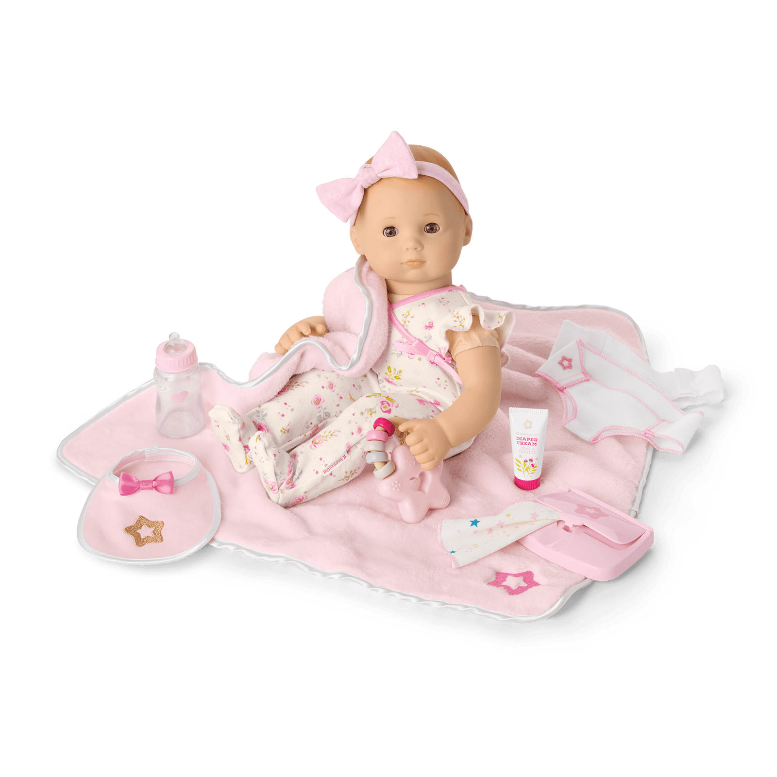 Bitty Baby® Doll #6 with red hair Care & Play Set P2
