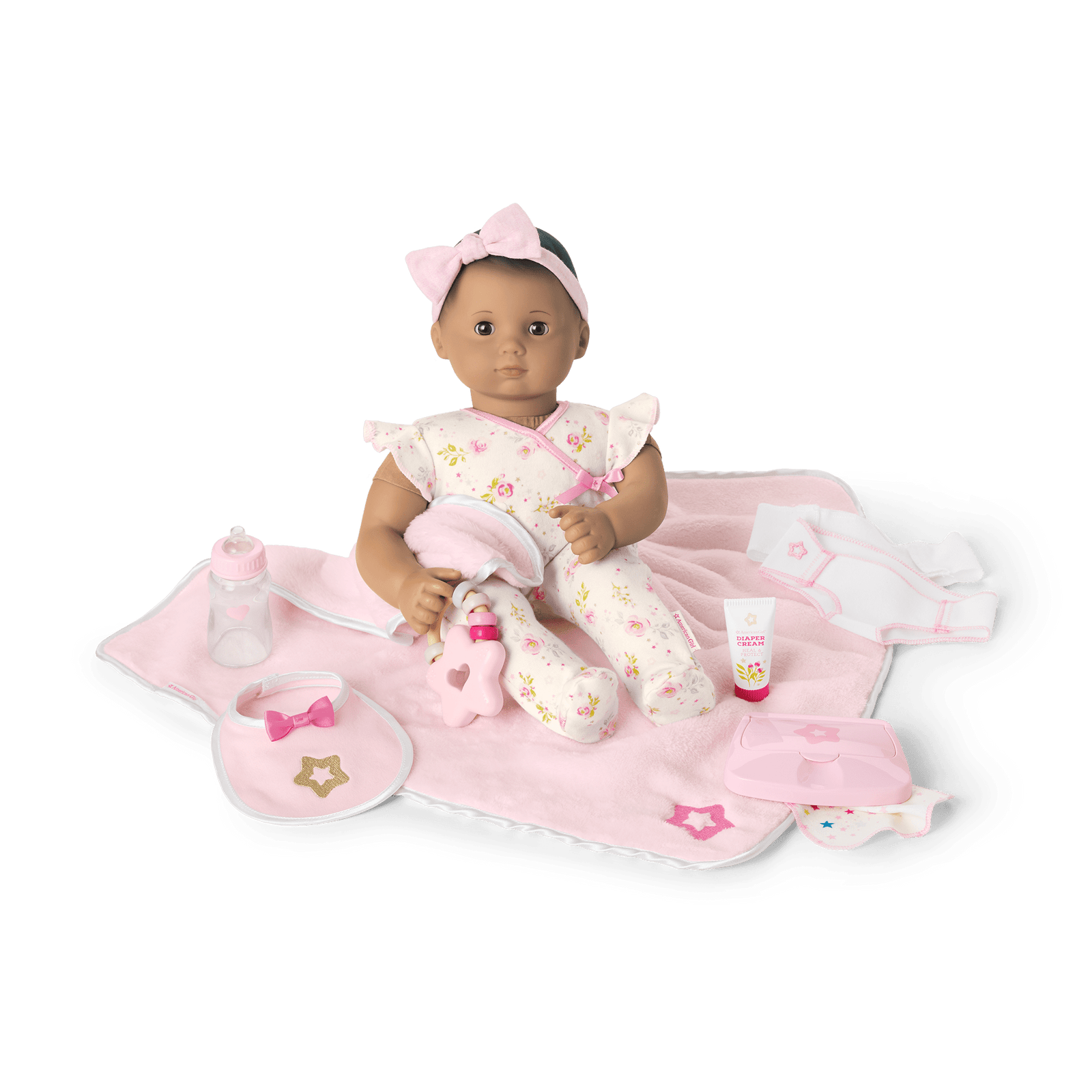 Bitty Baby® Doll #5 with brown hair Care & Play Set R8