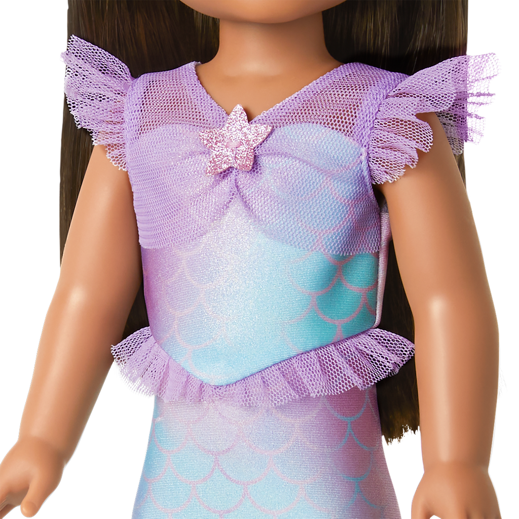 2-in-1 Sparkly Mermaid Outfit for WellieWishers™ Dolls N4