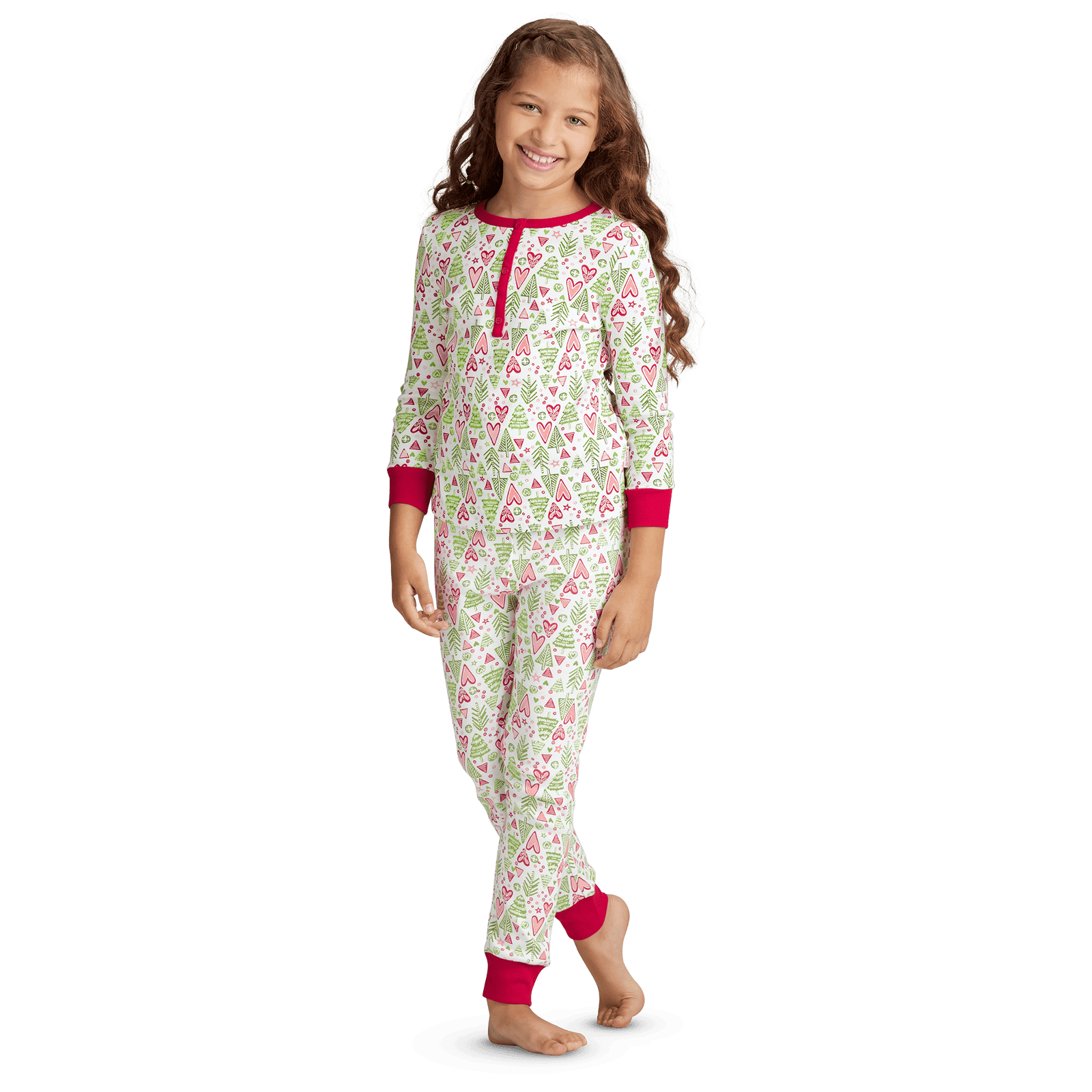 Hearts & Pines Holiday PJs for Girls M4