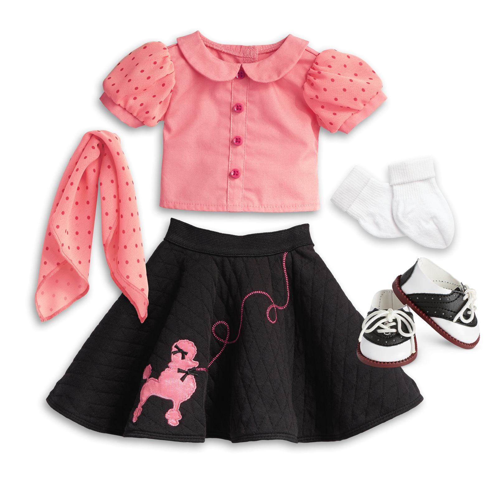 Maryellen's™ Poodle Skirt Outfit for 18-inch Dolls (Historical Characters) R4