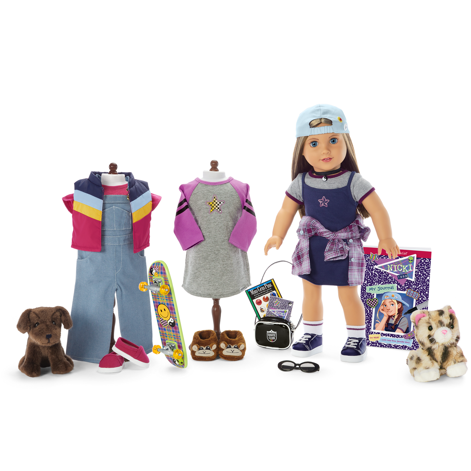 ’90s Twins Nicki’s™ Skateboarding Gift Set (Historical Characters) M9