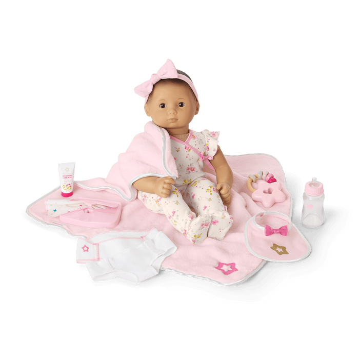 Bitty Baby® Doll #4 with black hair Care & Play Set N0
