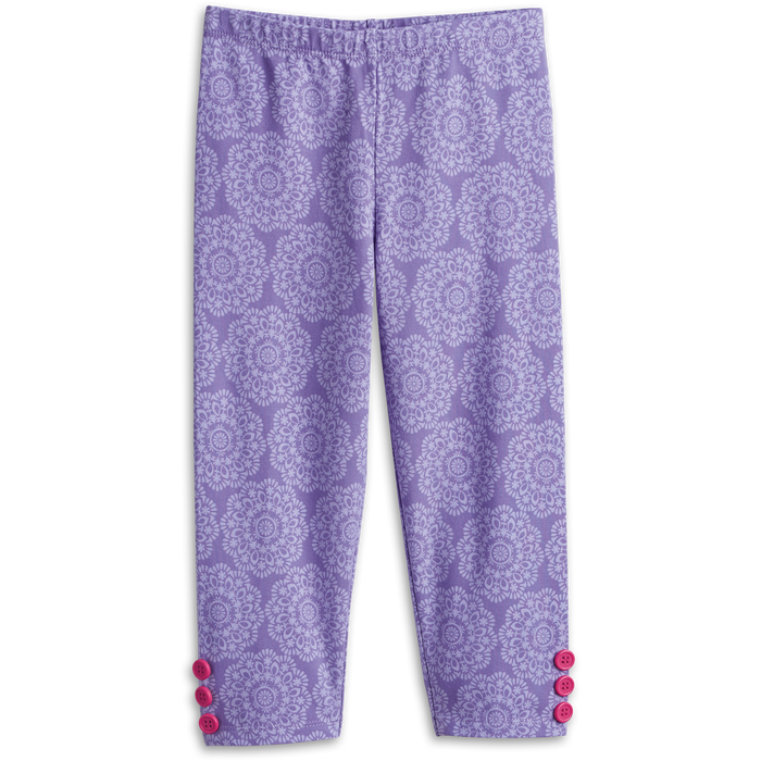 Playful Floral Leggings for Little Girls O4