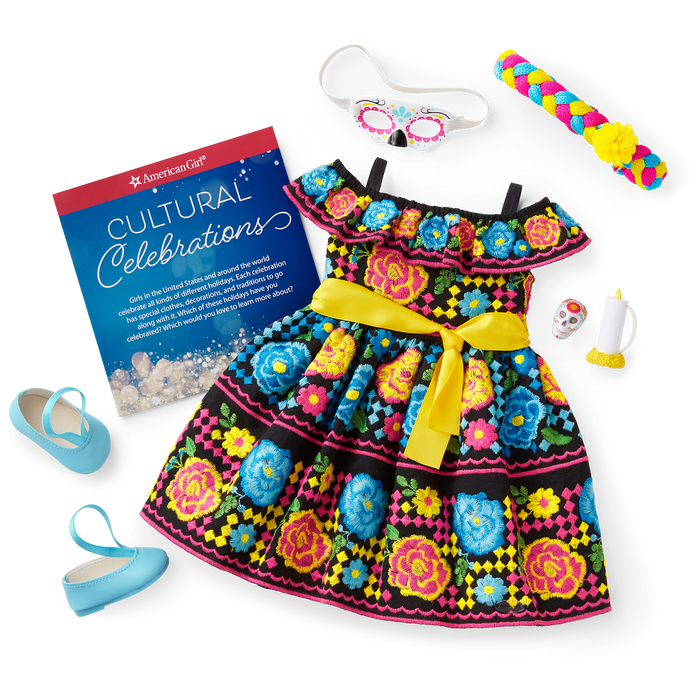 Día de Muertos Celebration Outfit for 18-inch Dolls N0