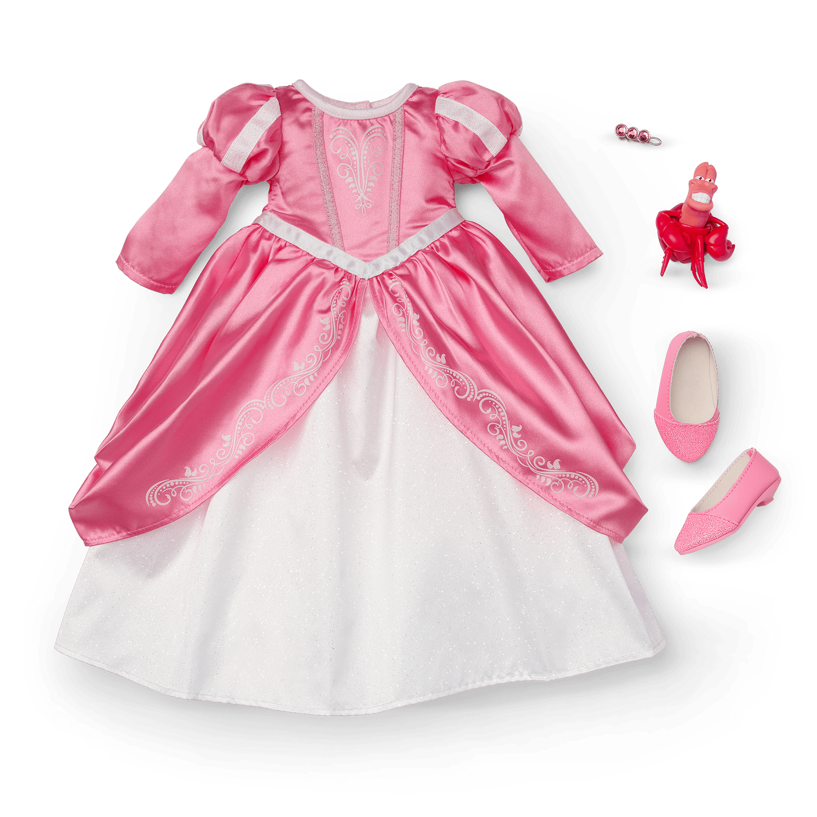 American Girl® Disney Princess Ariel Castle Ball Gown, Sebastian & Accessories for 18-inch Dolls Q8