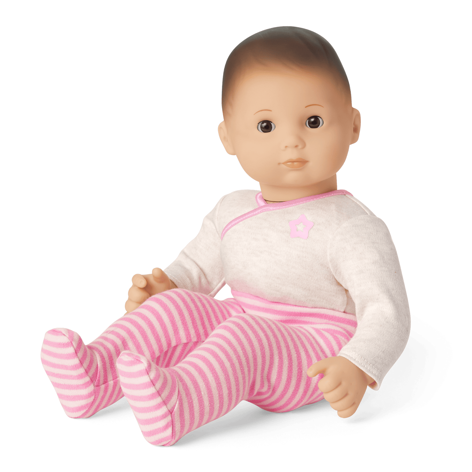 Bitty Baby® Doll #2 with brown hair in Pretty Pink M9