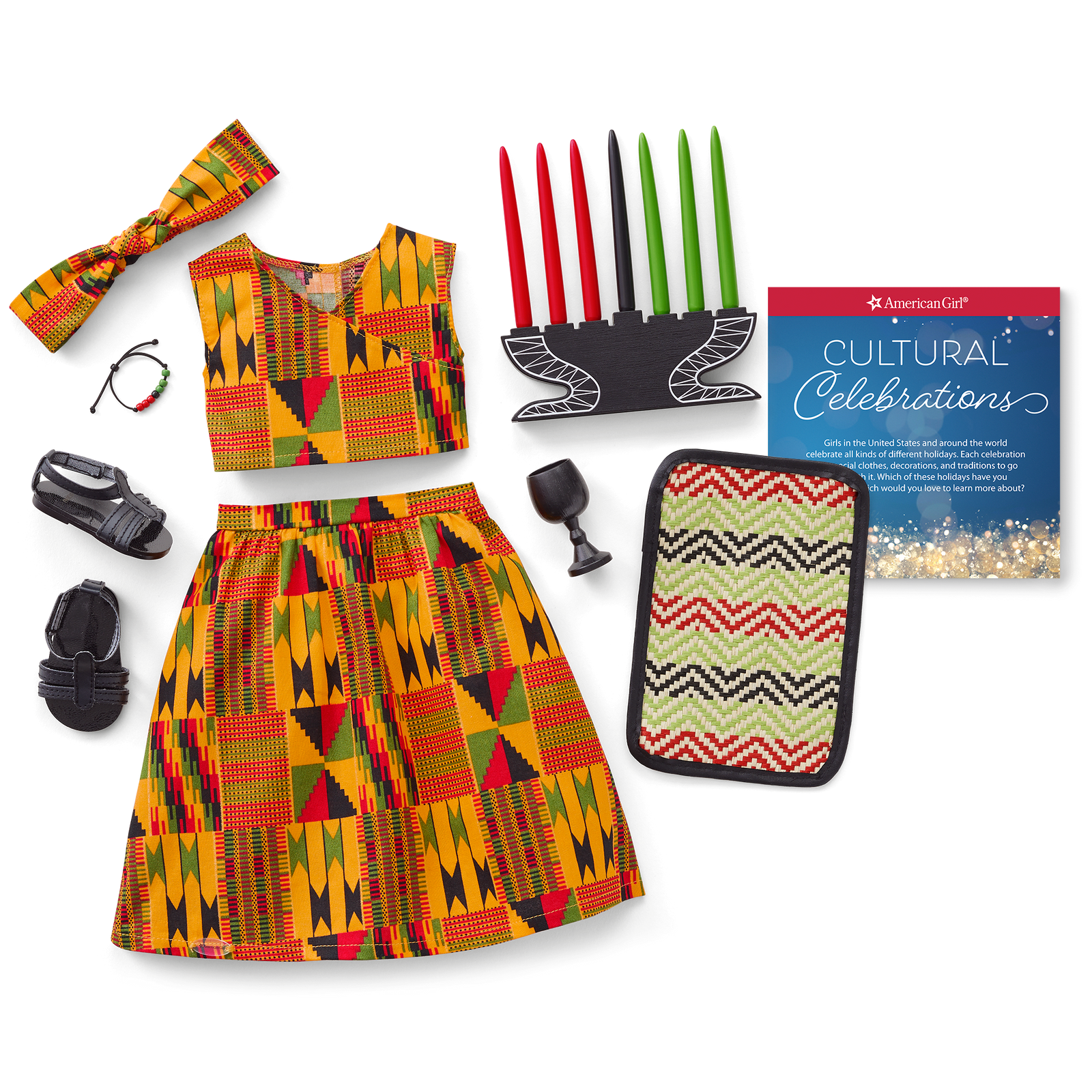 Kwanzaa Celebration Outfit for 18-inch Dolls Q0