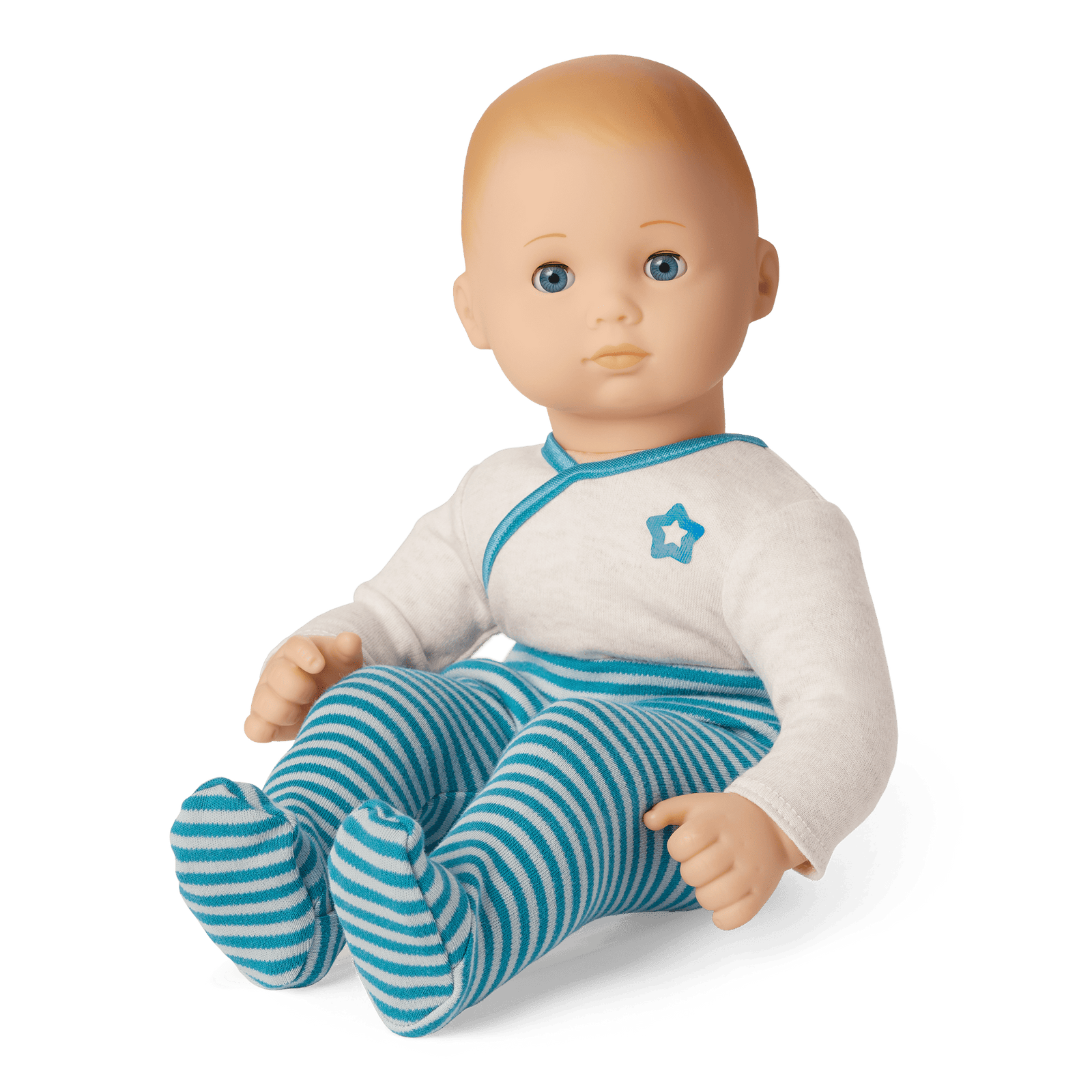 Bitty Baby® Doll #3 with blonde hair in Soft Blue P4